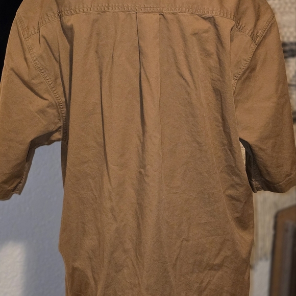 Carhartt Relaxed Fit Short Sleeve Khaki Button Down Medium - Picture 5 of 6